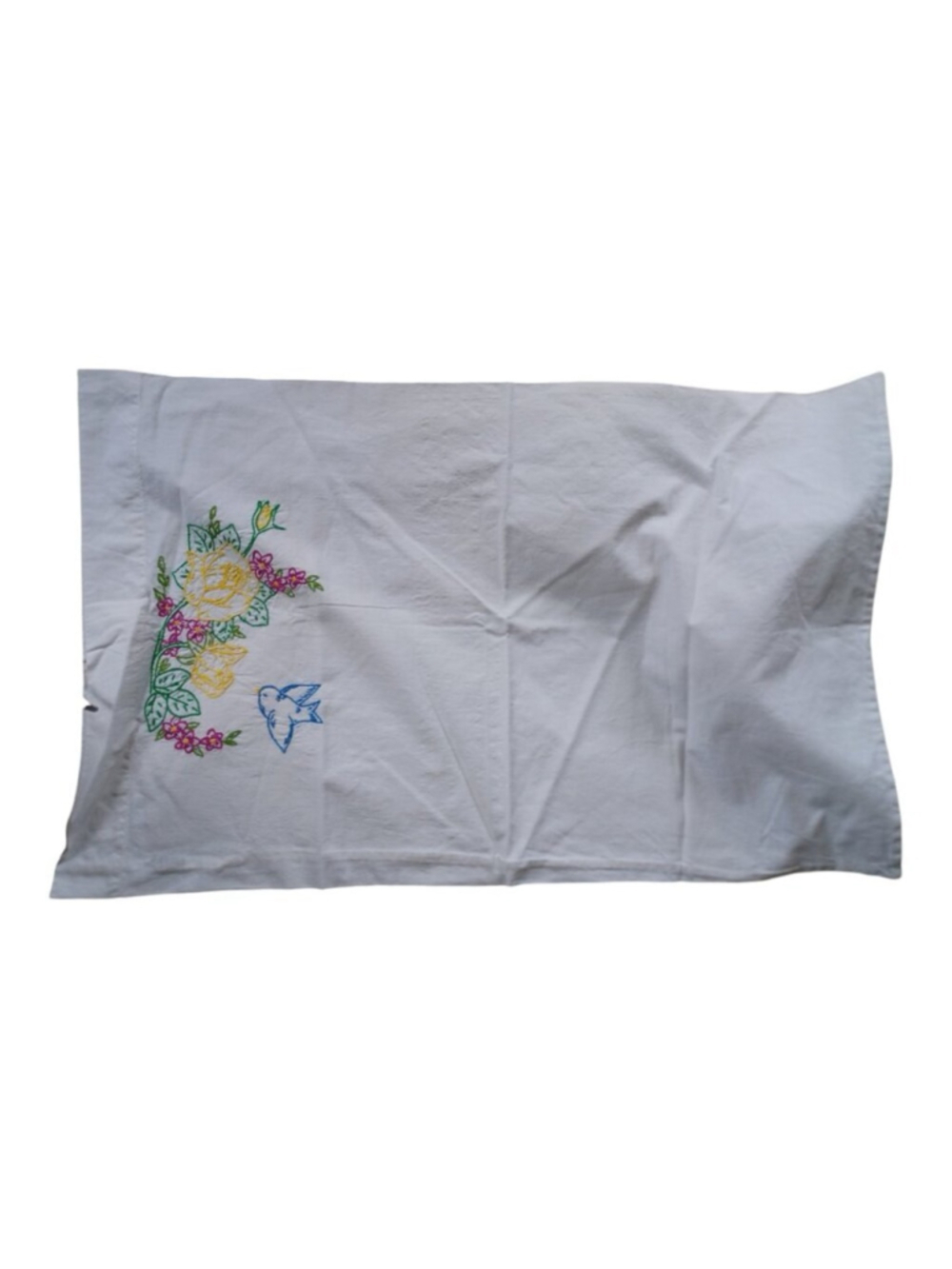 Vintage pillowcases x 2 hand embroidered